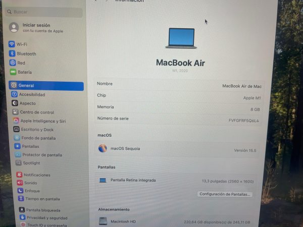 Apple Macbook Air 13'' Chip M1 Caja Abierta (Open Box)