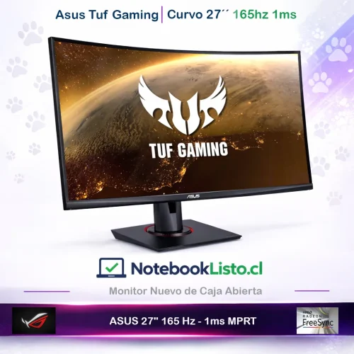 Monitor Asus Vg27v Tuf Gaming Curvo 27 Color Negro 165hz 1ms Negro (Nuevo con caja abierta)