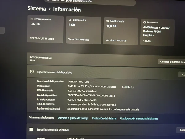 Notebook Lenovo Loq 15 Rtx 5060 Ryzen 7 250 32gbddr5 2tbnvme Gris (Nuevo con caja abierta)