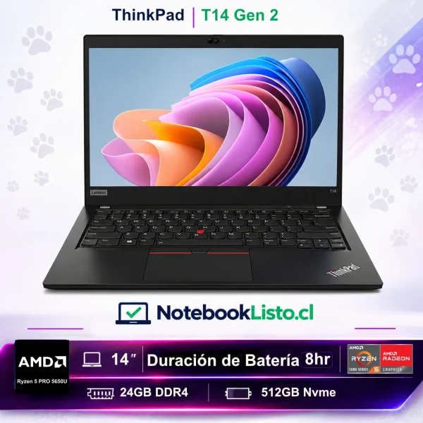 Lenovo Thinkpad T14 Gen 2 Ryzen 5 Pro 5650u 24gb 512gb Ssd (Usado)