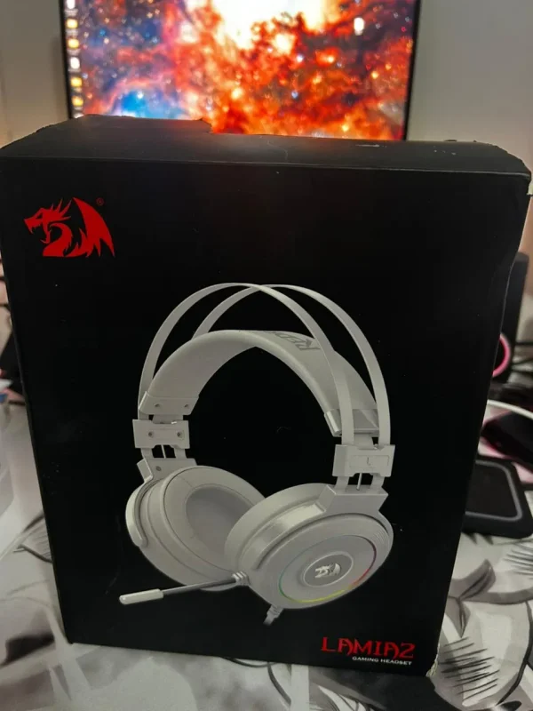 Auriculares gamer Redragon Lamia 2 H320WRGB lunar white con luz LED (Nuevo con caja abierta)