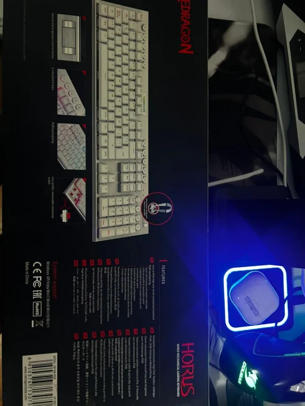 Teclado Gamer Redragon K619w Horus Blanco Español