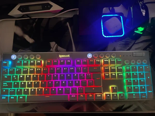 Teclado Gamer Redragon K619w Horus Blanco Español