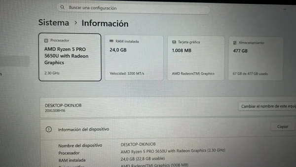 Lenovo Thinkpad T14 Gen 2 Ryzen 5 Pro 5650u 24gb 512gb Ssd (Usado)
