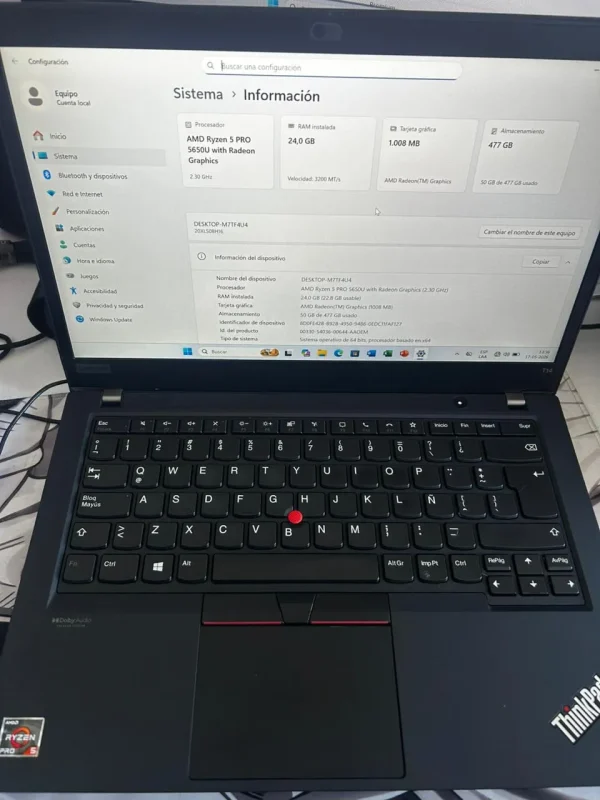 Lenovo Thinkpad T14 Gen 2 Ryzen 5 Pro 5650u 24gb 512gb Ssd (Usado)