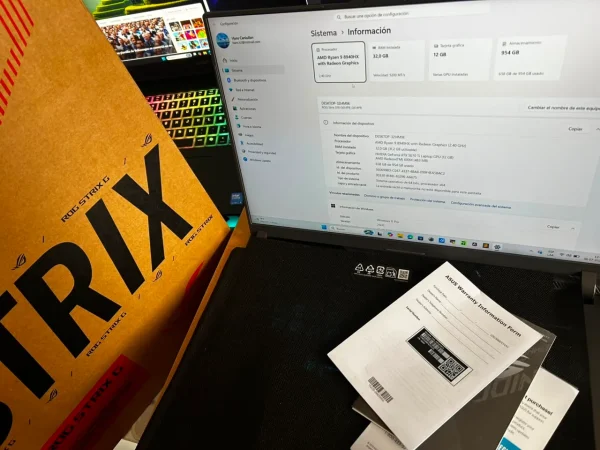 Roq strix g16 Notebook Roq Strix G16 Ryzen 9 Rtx 5070ti 12vram 32gb 1tb (Nuevo con caja abierta)