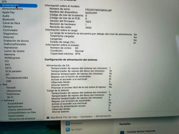 Macbook pro m2 MacBook Pro 13 (2022) Chip M2 Apple / 8gb Ram Ssd 256gb Color Gris Espacial (Nuevo con caja abierta)